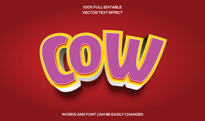 Cow 3D Editable text effect 