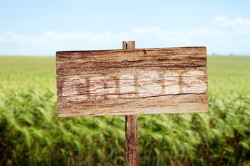 Old sign with the inscription 