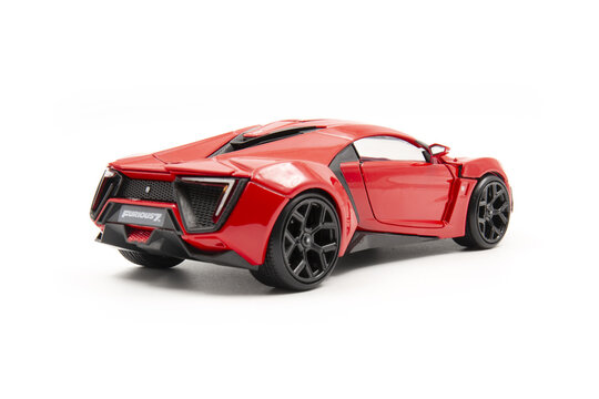 Lykan Hypersport - 1-24 Scale Diecast Model Toy Car - Back View - On White Background