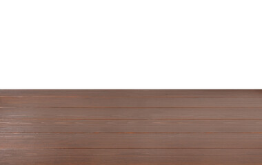 Empty brown wooden surface isolated on white