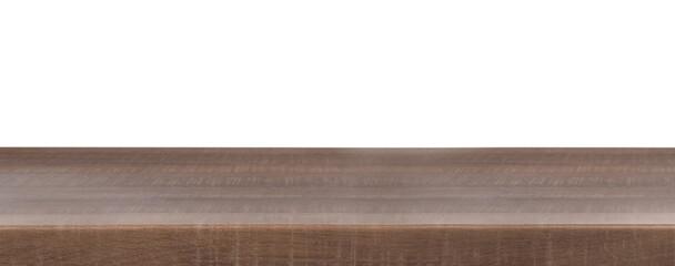 Empty brown wooden surface isolated on white