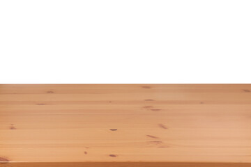 Empty brown wooden surface isolated on white