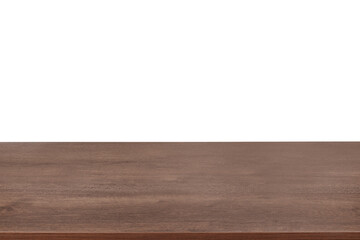 Empty brown wooden surface isolated on white