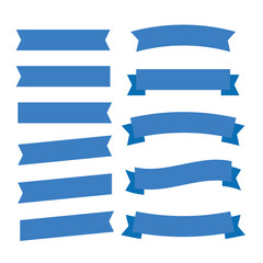 Flat vector ribbons banners flat isolated. Ribbons banners