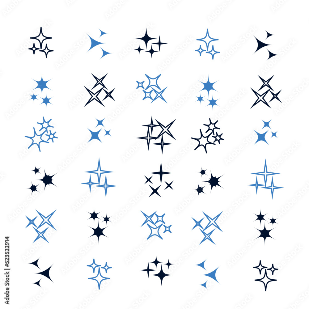 Wall mural sparkles light line collection. sparks vector icons set