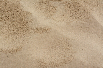 Texture of sandy beach as background, above view