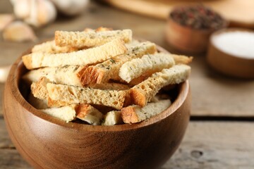 Delicious hard chucks on wooden table, closeup