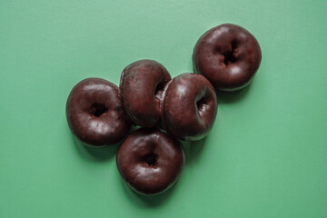 tasty chocolate donut for brunch, unhealthy food