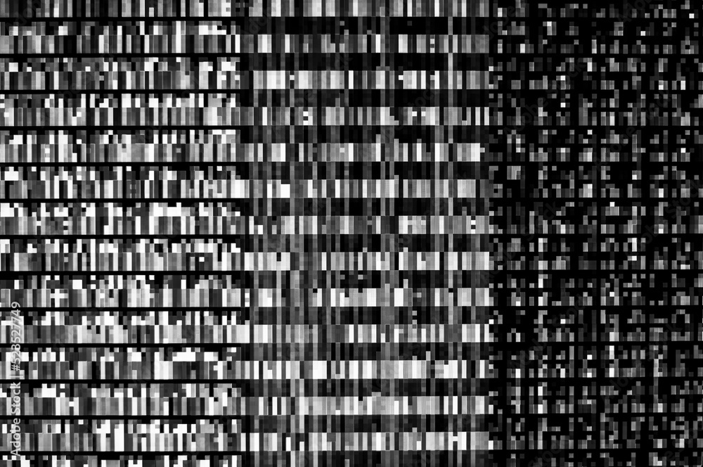 Wall mural pixel pattern of a digital glitch / abstract black and white pixel pattern background of a digital g
