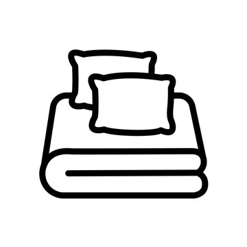Linens and pillows vector icon. Neatly folded linen.