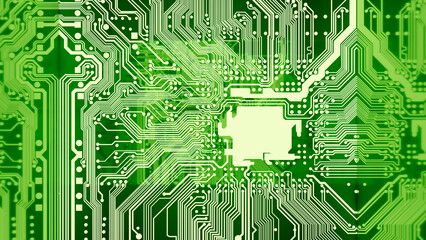 Green Circuit Board with Chipset