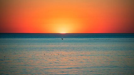 Naklejka premium Sunset in french atlantic ocean cosatline