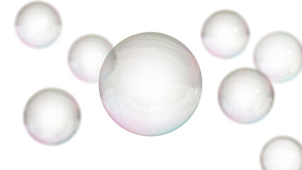 Soap Bubbles on white Background