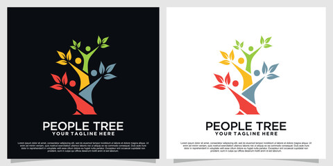 People tree logo design unique Premium Vector part 1