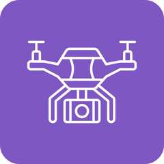 Obraz premium Drone Multicolor Round Corner Line Inverted Icon