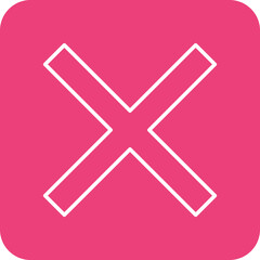 Fototapeta premium Cross Multicolor Round Corner Line Inverted Icon