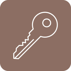 Key Multicolor Round Corner Line Inverted Icon