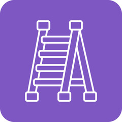 Ladder Multicolor Round Corner Line Inverted Icon