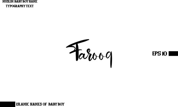 Farooq Muslim Men's Name Text Calligraphy 