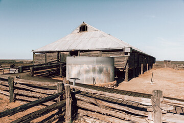 Shearing shed in outback Australia