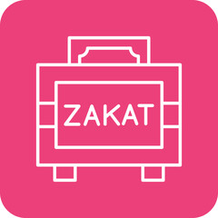 Zakat Multicolor Round Corner Line Inverted Icon