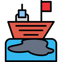 Ocean Oil Spill Icon