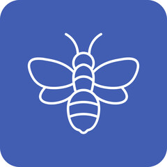 Bee Multicolor Round Corner Line Inverted Icon