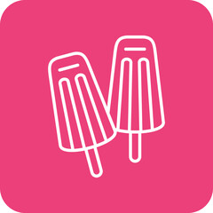 Ice Lolly Multicolor Round Corner Line Inverted Icon