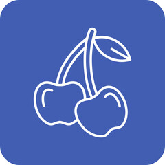 Cherry Multicolor Round Corner Line Inverted Icon