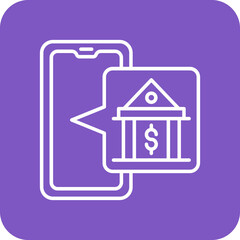 Naklejka premium Online Banking Multicolor Round Corner Line Inverted Icon