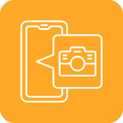 Camera Multicolor Round Corner Line Inverted Icon