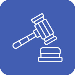 Law Multicolor Round Corner Line Inverted Icon