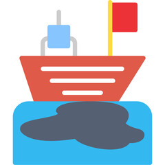 Ocean Oil Spill Icon