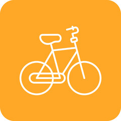 Bicycle Multicolor Round Corner Line Inverted Icon