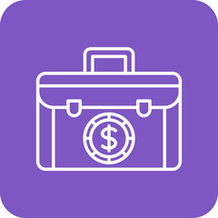 Briefcase Multicolor Round Corner Line Inverted Icon