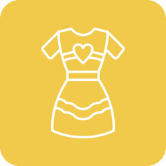 Dress Multicolor Round Corner Line Inverted Icon