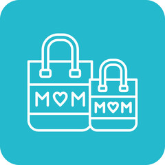 Shopping Bag Multicolor Round Corner Line Inverted Icon