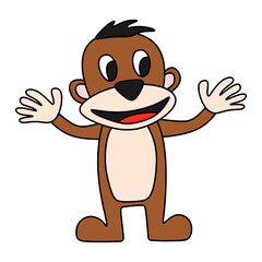 An illustration of a cute monkey character