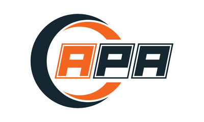 APA three-letter circle logo design. custom font logo vector template | abstract logo | word mark logo | letter mark logo | business logo | minimalist logo | font logo | - obrazy, fototapety, plakaty