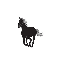 Naklejka premium Horse in silhouette stock illustration