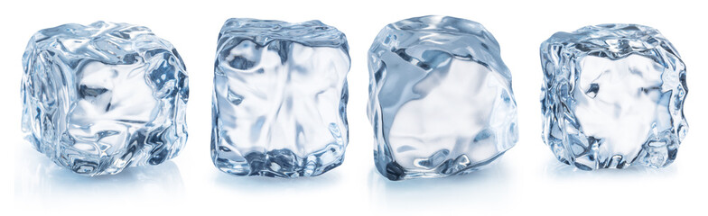 Set of four perfect ice cubes. File contains clipping paths.