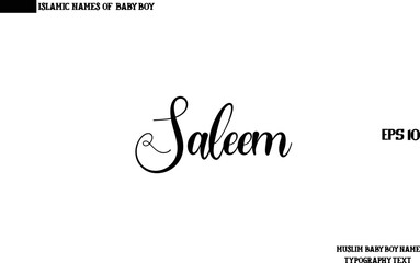 Alphabetical Text of Arabic Boy Name Saleem 