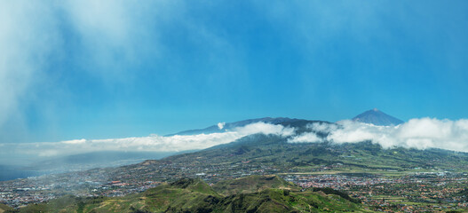 View on Tenerife island from Anaga Rural Park road.