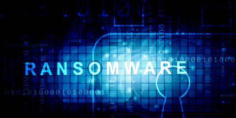 2d illustration ransomware computer virus