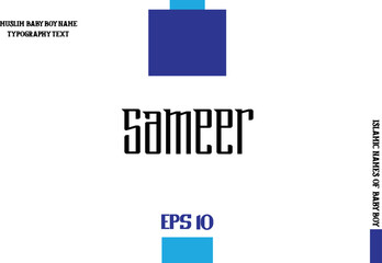 Alphabetical Text Lettering of Arabic Boy Name Sameer