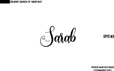 Male Islamic Name Text Calligraphy  Sarab
