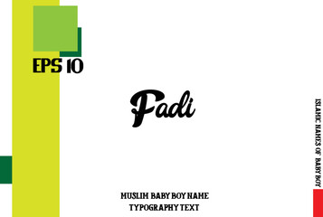 Bold Typography Text of Baby Boy Arabic Name Fadi