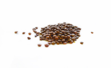 Isolated uncooked lentil with the selective focus. Good for any project.