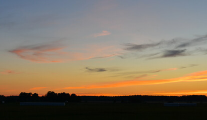 Sunset in the countryside in summer