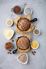 Fototapeta na wymiar Homemade Gluten Free Bread. Healthy Eating, Dieting, Balanced Food Concept.